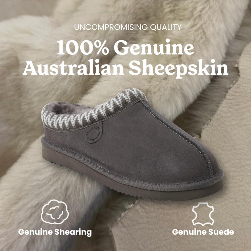 imageFireside by Dearfoams mens Grafton Shearling IndoorOutdoor ClogGrey Taping