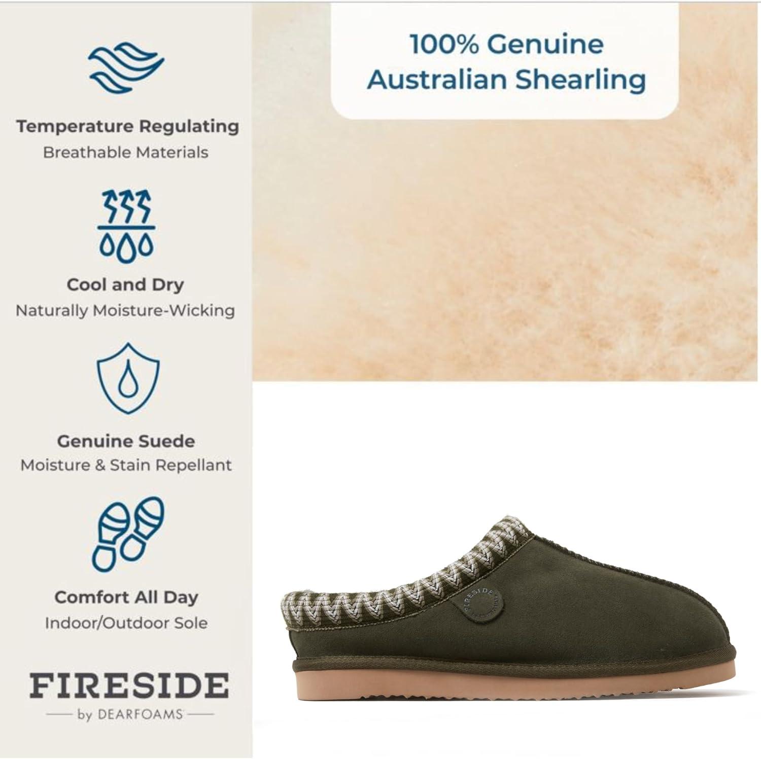 imageFireside by Dearfoams mens Grafton Shearling IndoorOutdoor ClogLoden Taping