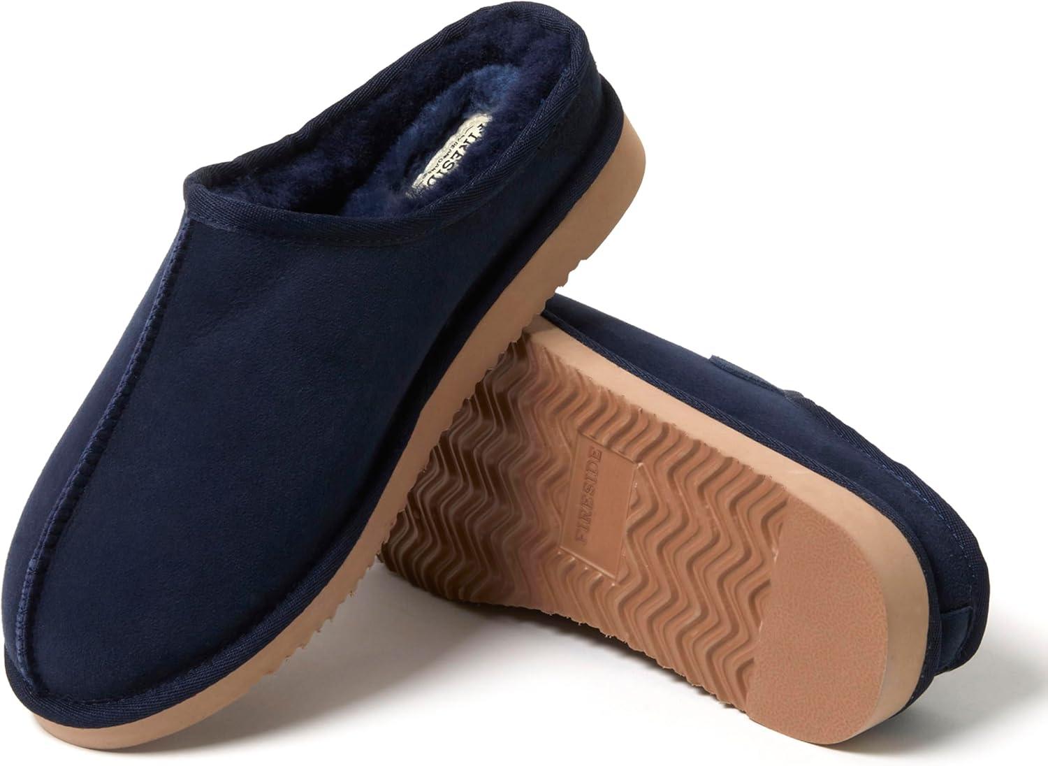 imageFireside by Dearfoams mens Grafton Shearling IndoorOutdoor ClogNavy