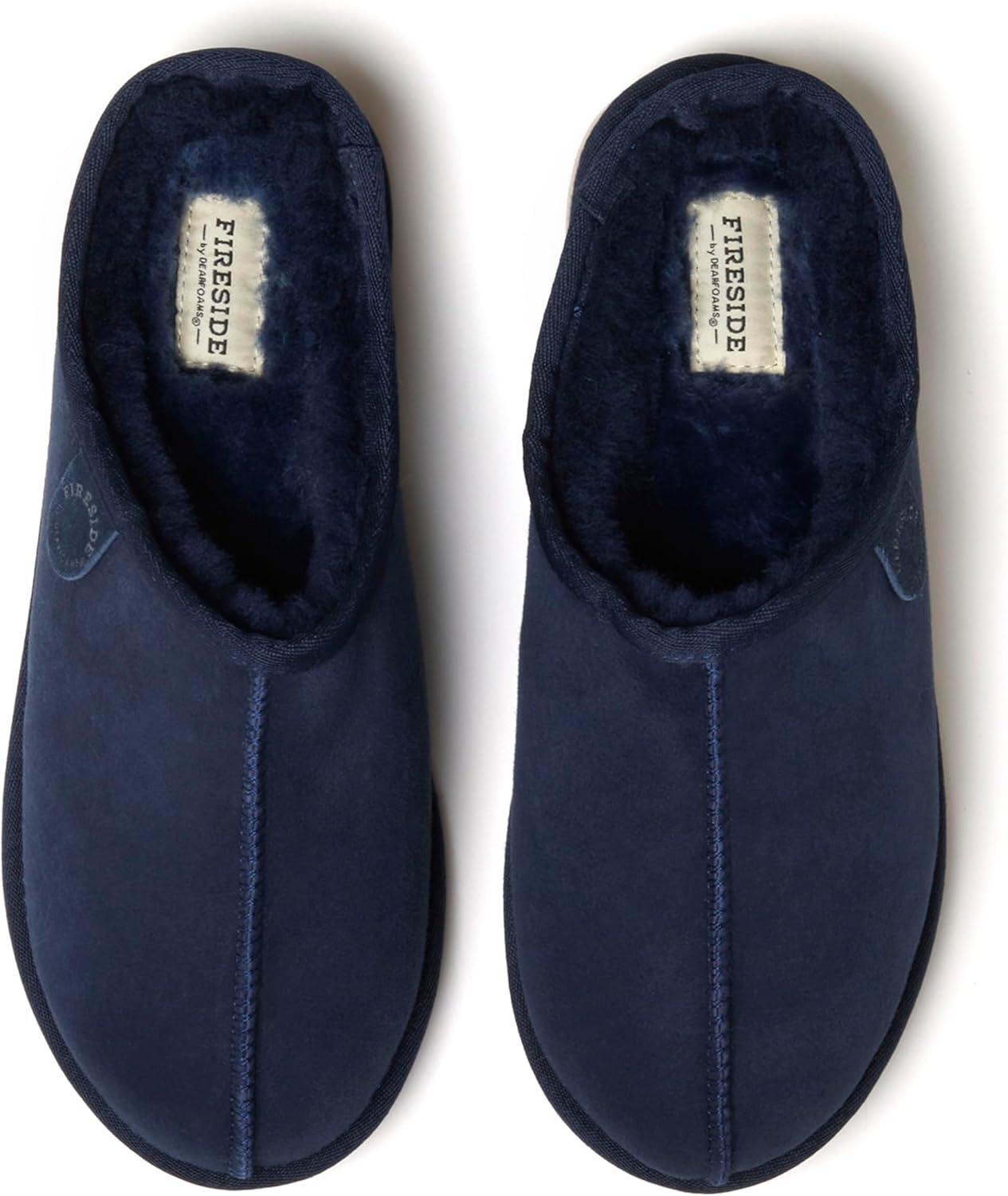 imageFireside by Dearfoams mens Grafton Shearling IndoorOutdoor ClogNavy