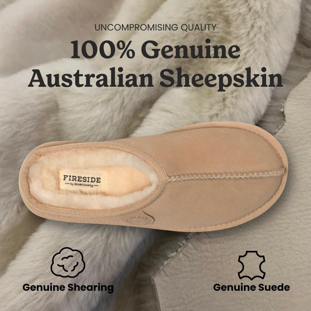 imageFireside by Dearfoams mens Grafton Shearling IndoorOutdoor ClogSand