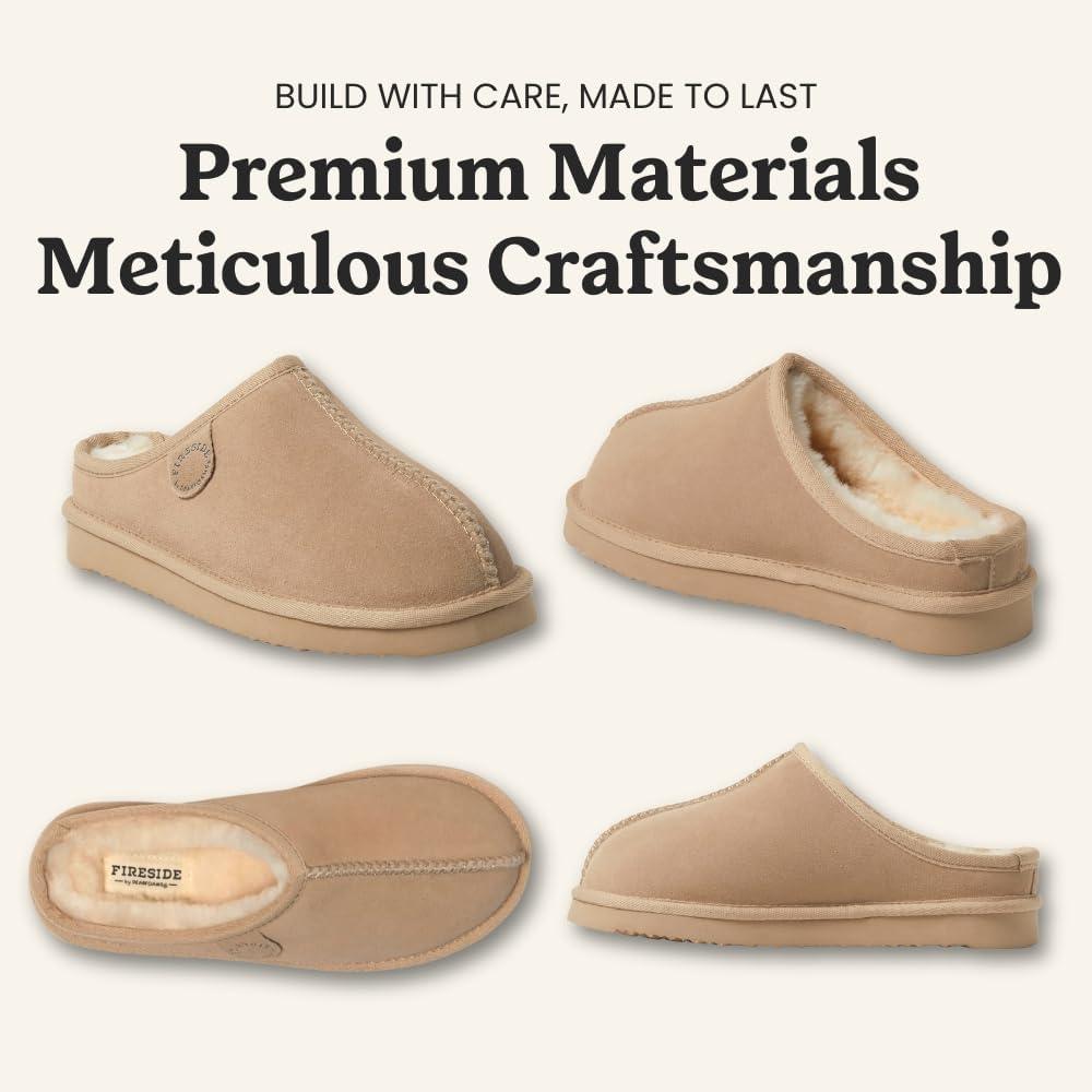 imageFireside by Dearfoams mens Grafton Shearling IndoorOutdoor ClogSand
