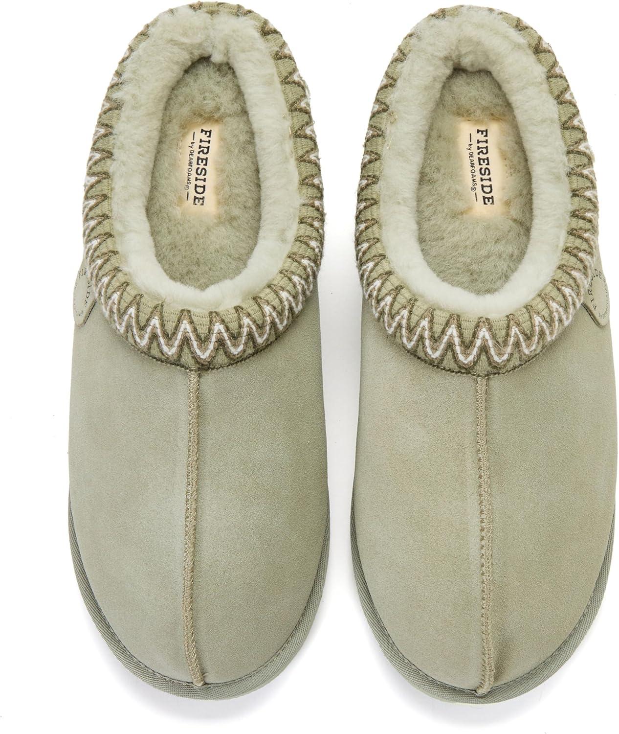 imageFireside by Dearfoams mens Grafton Shearling IndoorOutdoor ClogSeagrass Taping