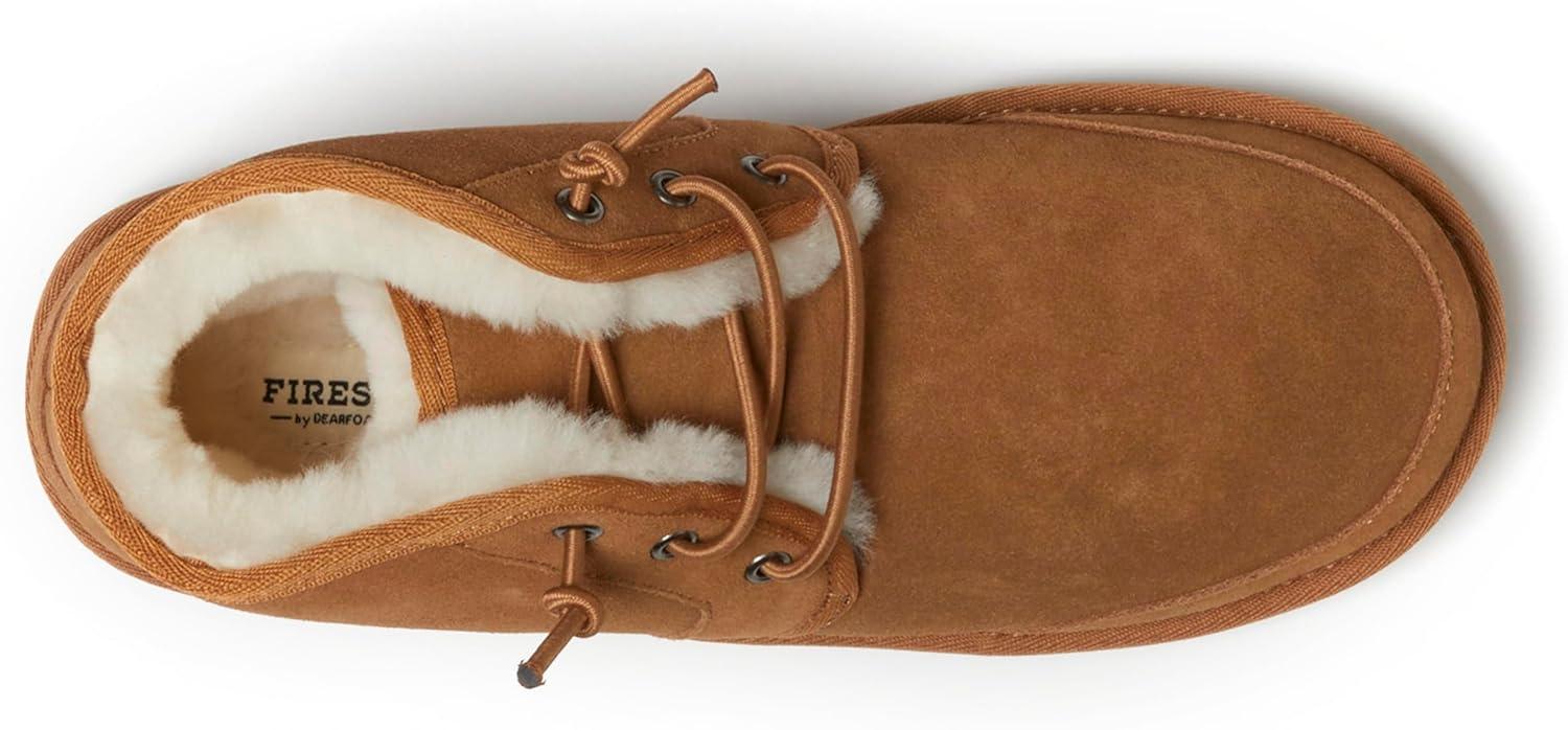imageFireside by Dearfoams mens Shepparton Shearling Fur IndoorOutdoor Laceup Chukka BootChestnut