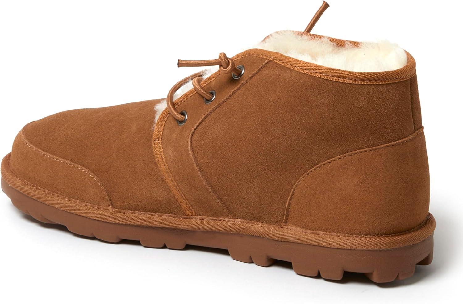 imageFireside by Dearfoams mens Shepparton Shearling Fur IndoorOutdoor Laceup Chukka BootChestnut