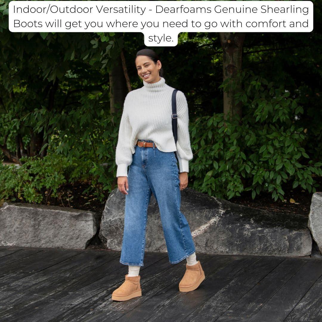 imageFireside by Dearfoams womens Genuine Shearling Kingston Platform Mini BootSilver Platform