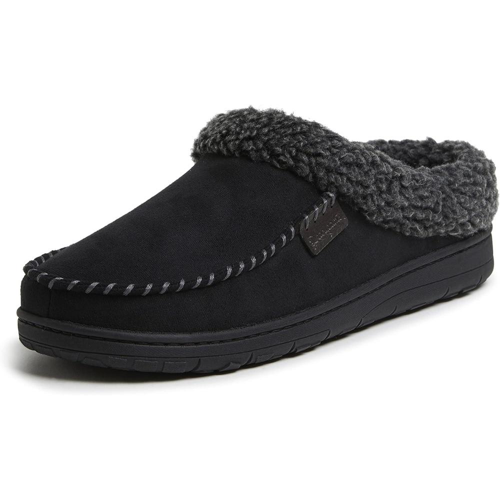 imageDearfoams Mens Brendan IndoorOutdoor Breathable Memory Foam Clog House Shoe with Wide Widths SlipperBlack 2
