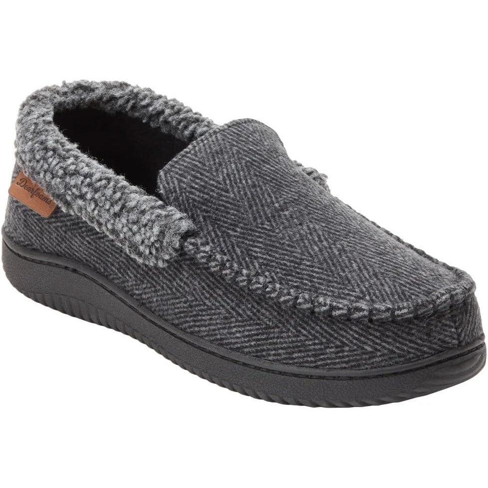 imageDearfoams Mens Brendan IndoorOutdoor Breathable Memory Foam Clog House Shoe with Wide Widths SlipperGrey