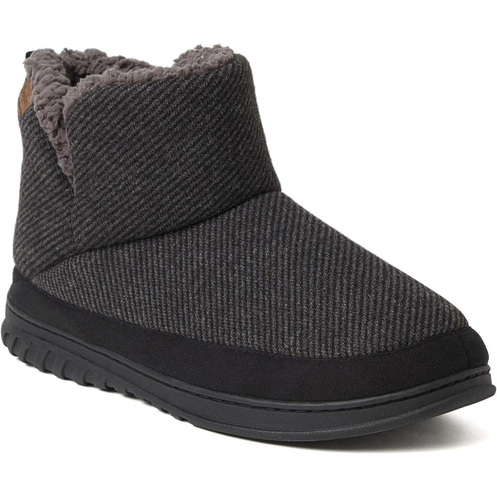 imageDearfoams Mens James Woven Boot SlipperBlack