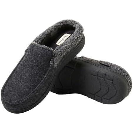 imageDearfoams Mens Memory Foam Insole Slipper BLACK US Footwear Size System Adult Men Numeric Range Medium 13 14Black