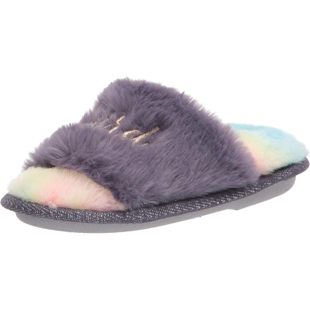 imageDearfoams UnisexChild Lana Slide with Slogan SlipperBaby Bird