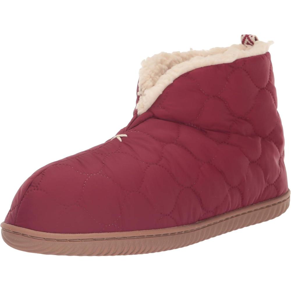 imageDearfoams Womens IndoorOutdoor Warm Up Bootie SlipperCabernet