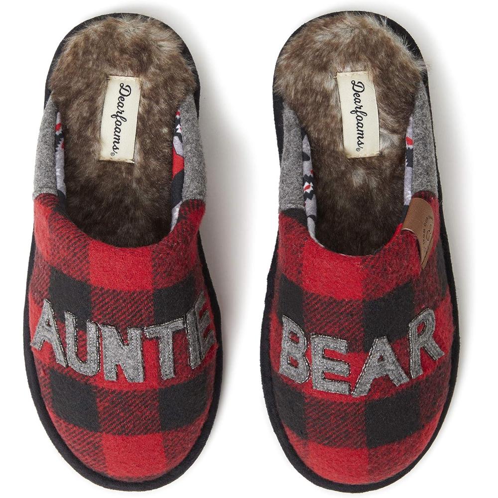 imageDearfoams Womens Mama Bear SlipperFurry Plaid