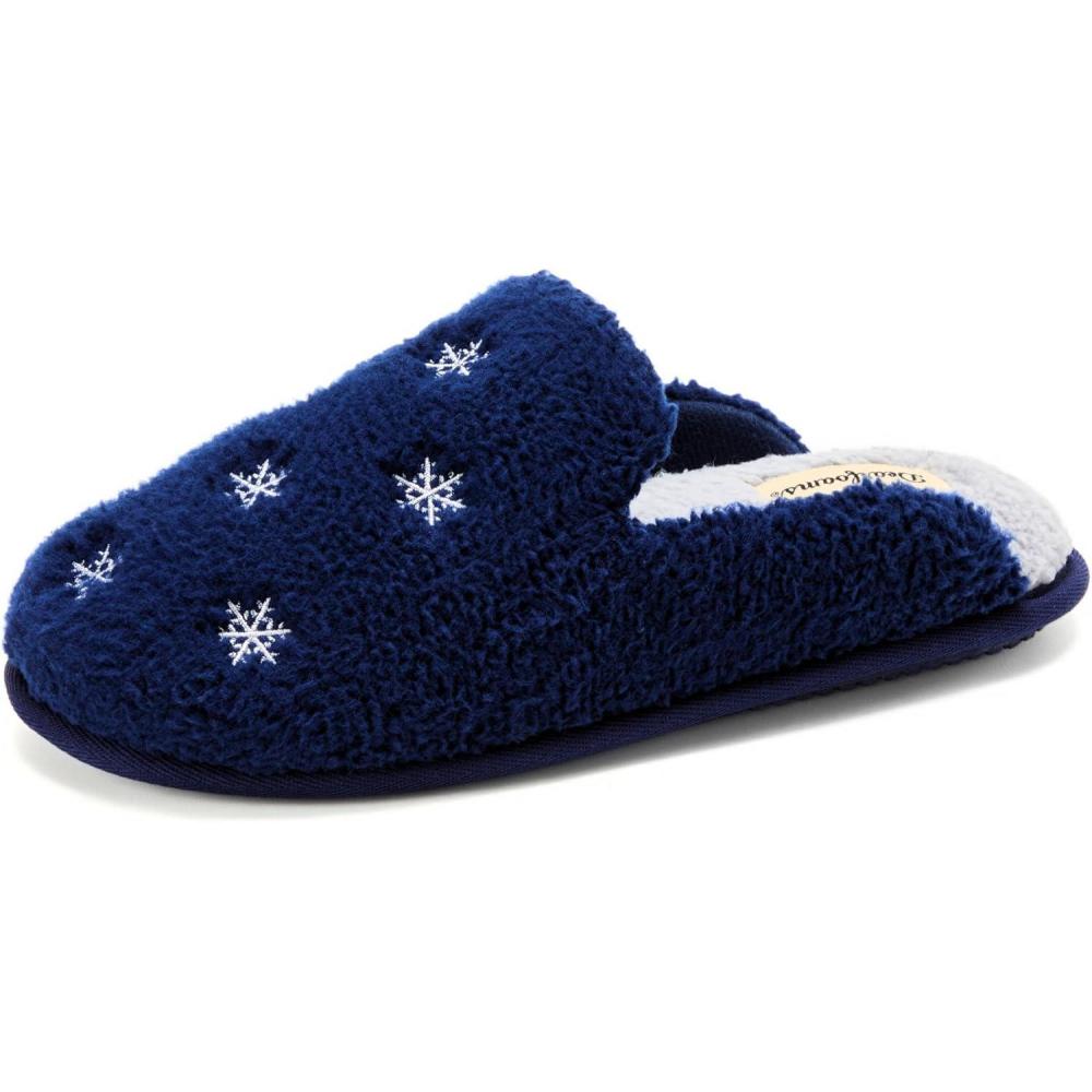 imageDearfoams Womens Novelty Gift Teddy Sherpa Scuff Slip On House ShoeSnowflake Icon