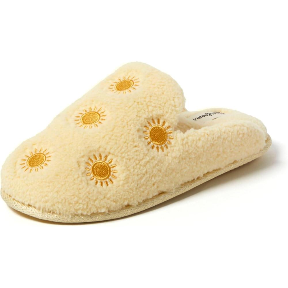 imageDearfoams Womens Novelty Gift Teddy Sherpa Scuff Slip On House ShoeYellow