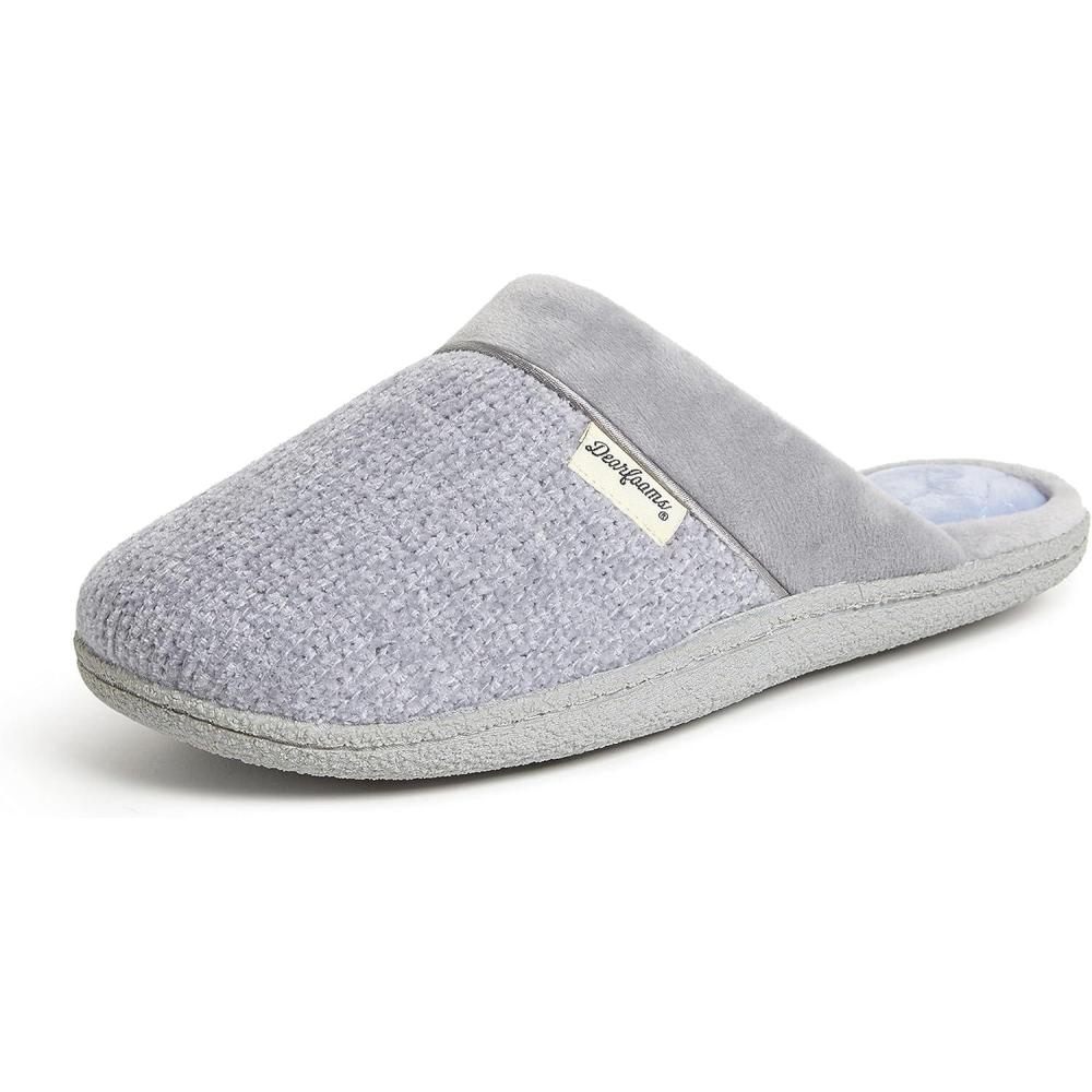 imageDearfoams Womens Samantha Knit Closed Toe Scuff SlipperSleet