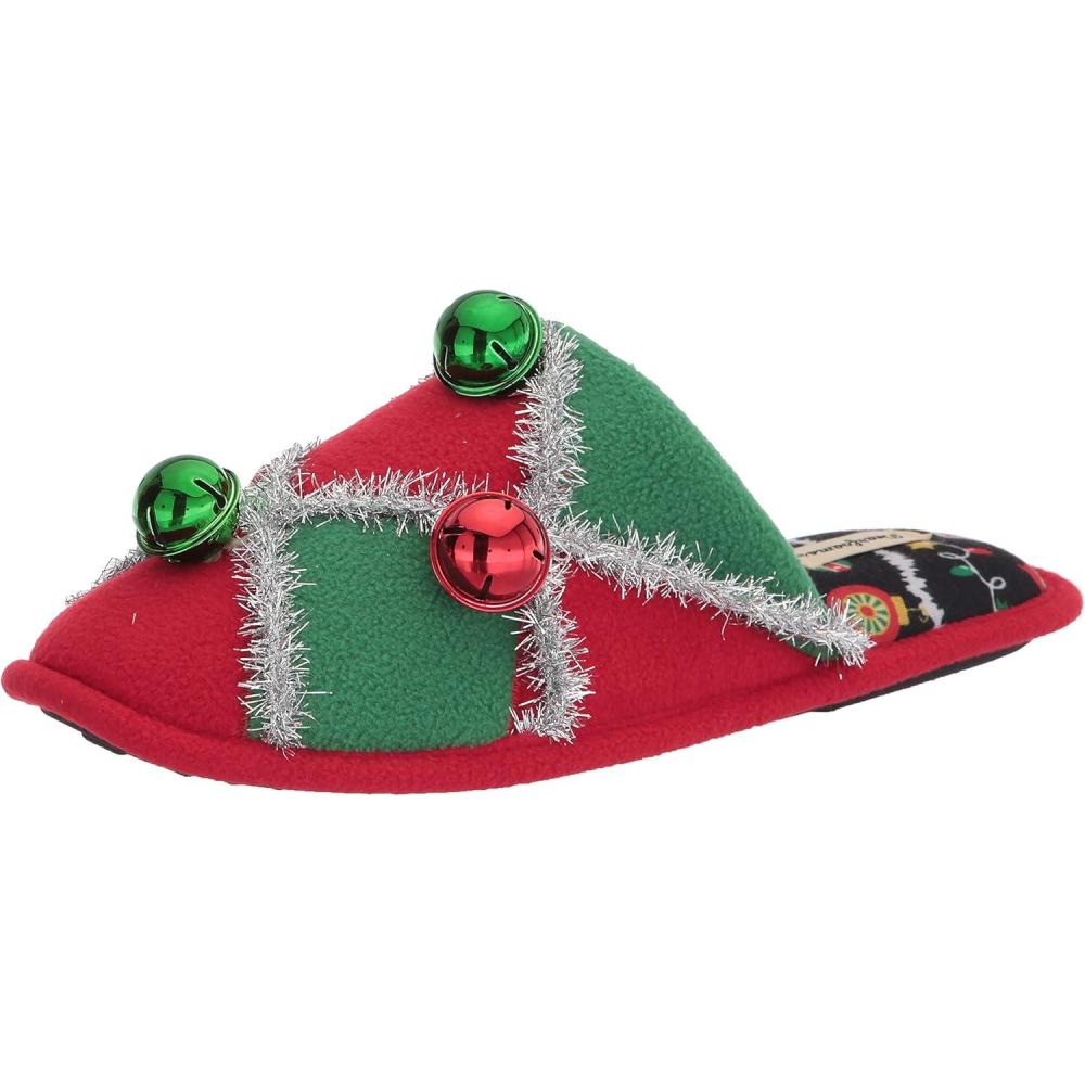 imageDearfoams Womens Ugly Sweater Closed Toe Scuff SlipperBells  Argyle