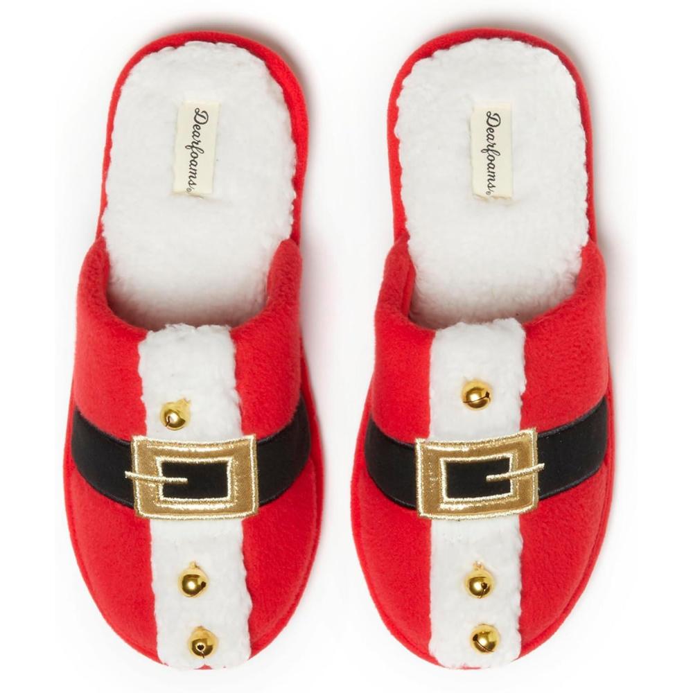 imageDearfoams Womens Ugly Sweater Closed Toe Scuff SlipperSanta