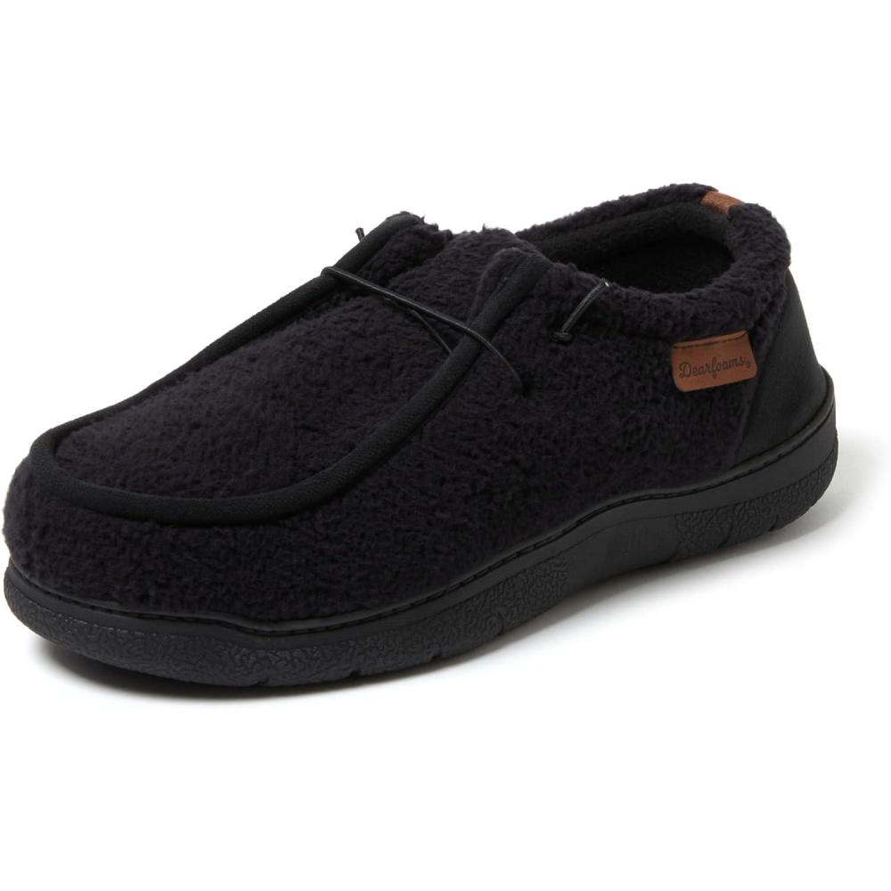 imageDearfoams mens Bennett IndoorOutdoor Memory Foam Comfort Chukka BootDark Black