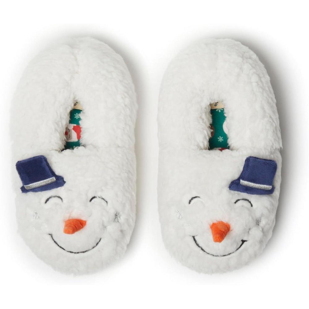 imageDearfoams unisexchild Kids Toddlers Whimsical Animal Critter Washable SlipperKids Snowman
