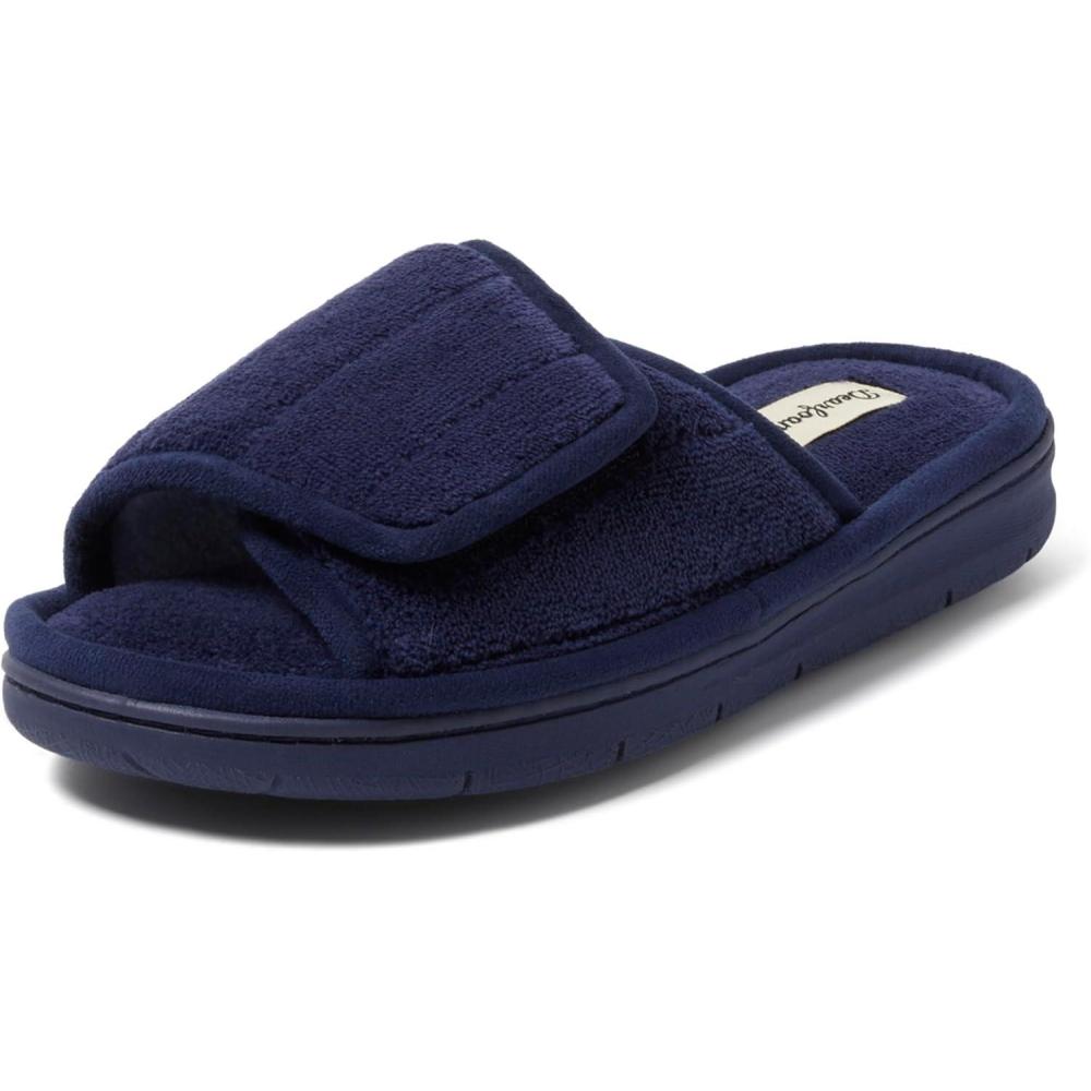 imageDearfoams womens Adjustable IndoorOutdoor Machine Washable Memory Foam SlidePeacoat