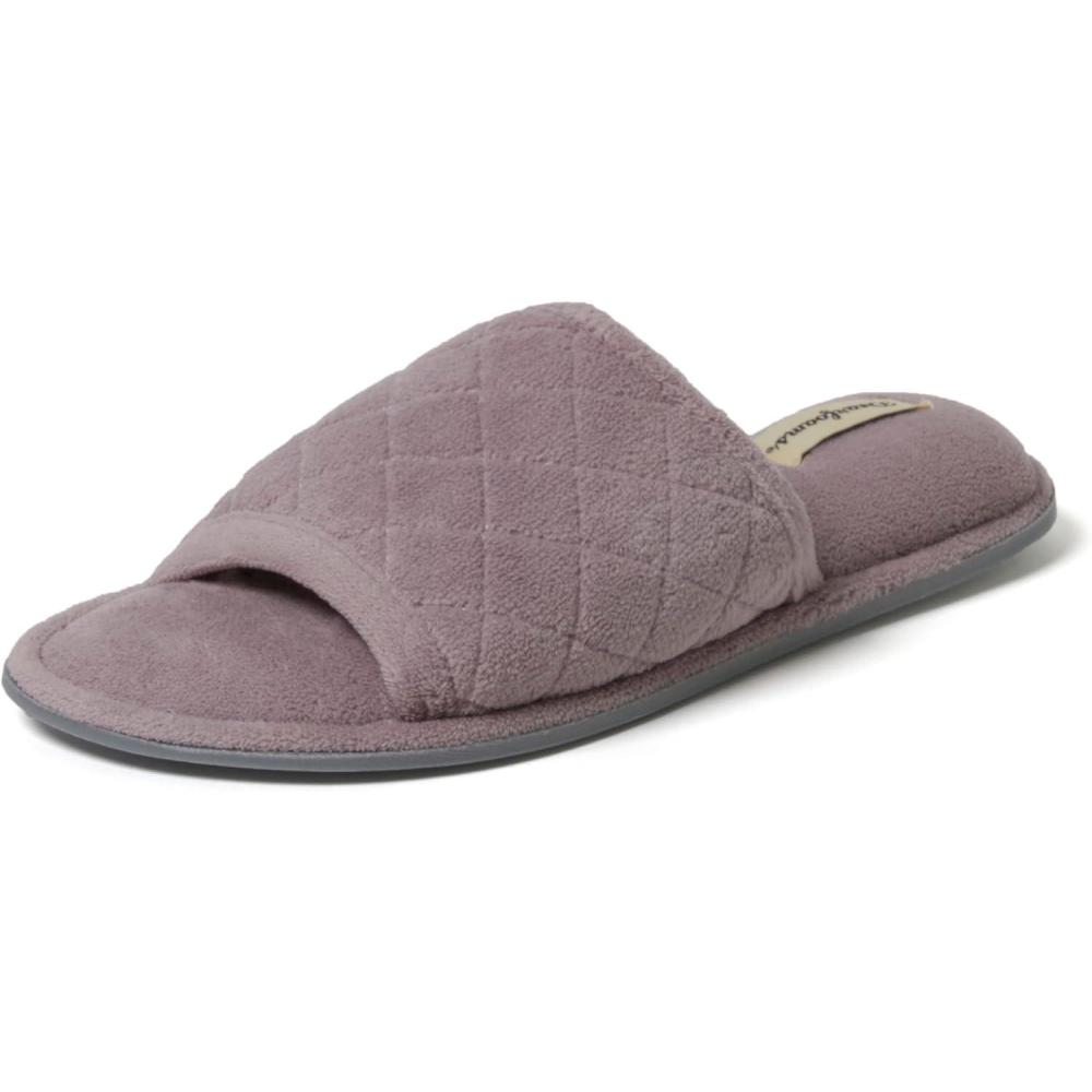 imageDearfoams womens Beatrice Side Gore SlideSlipperFrosted Plum Purple Terry