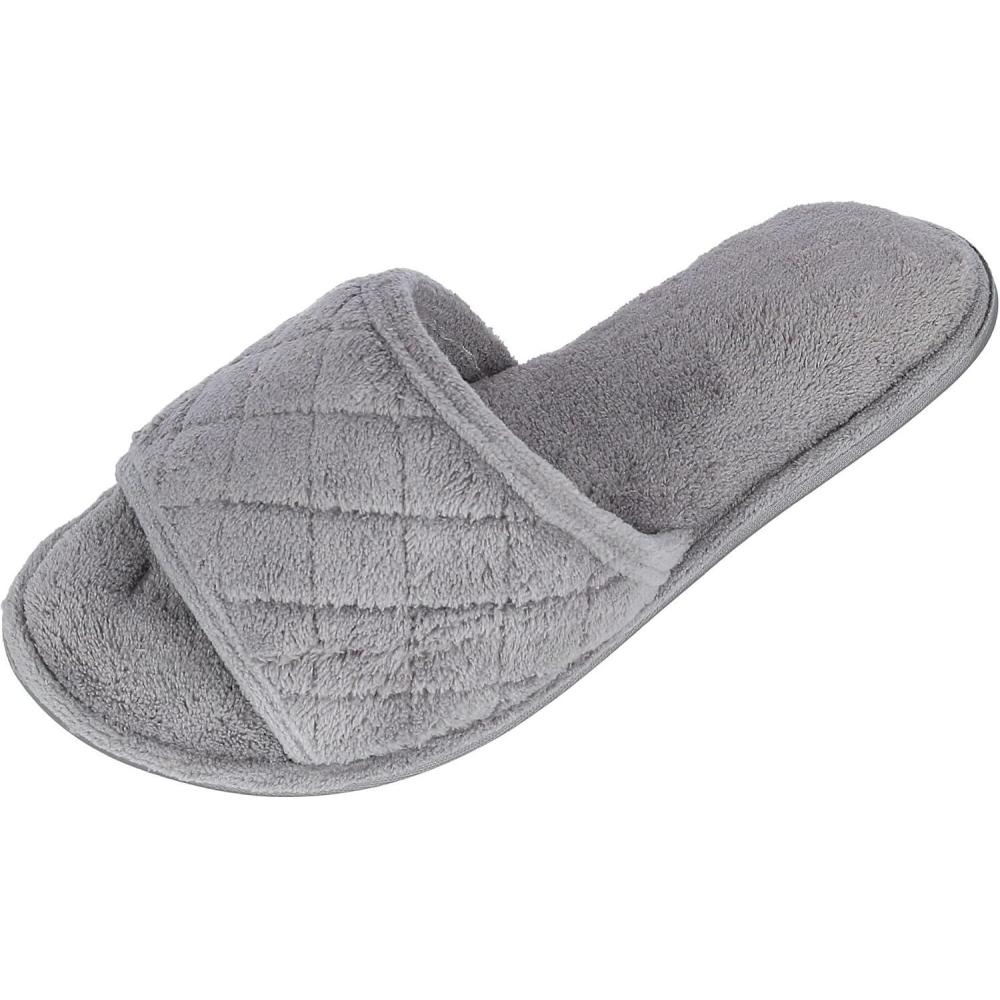 imageDearfoams womens Beatrice Side Gore SlideSlipperMedium Grey