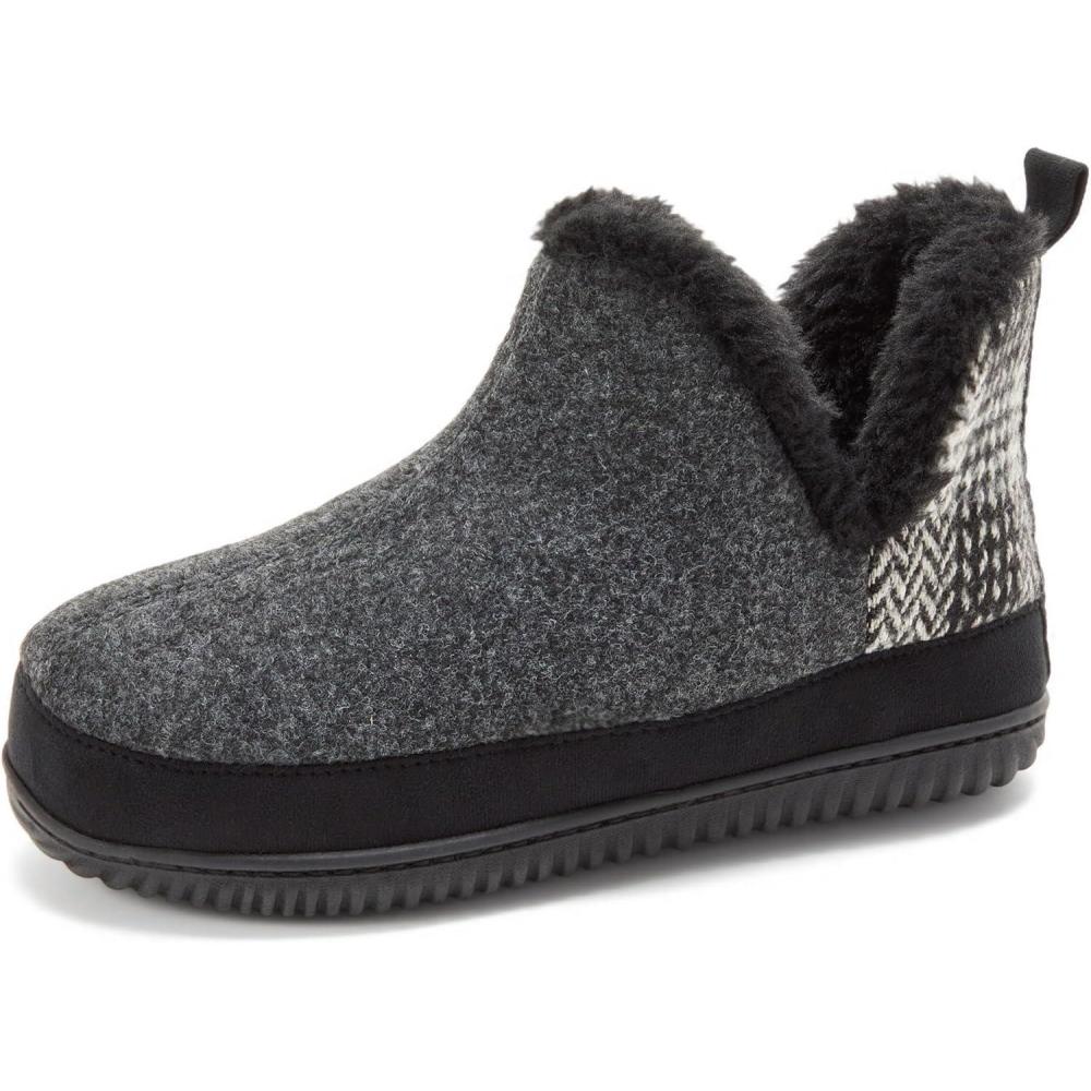 imageDearfoams womens Dearfoams Womens Indoor Outdoor Harlene Boot House Shoes SlippersBlack