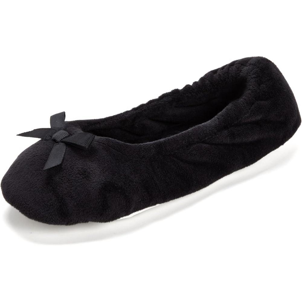 imageDearfoams womens Layla Ballerina With Suede OutsoleBlack