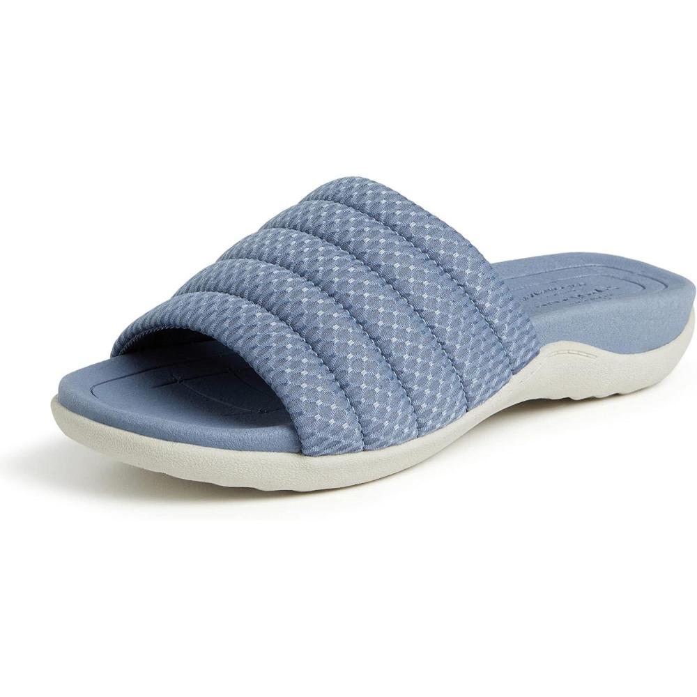 imageDearfoams womens Original Comfort Emma Slip on Slide Sandal With Arch SupportFlint Stone