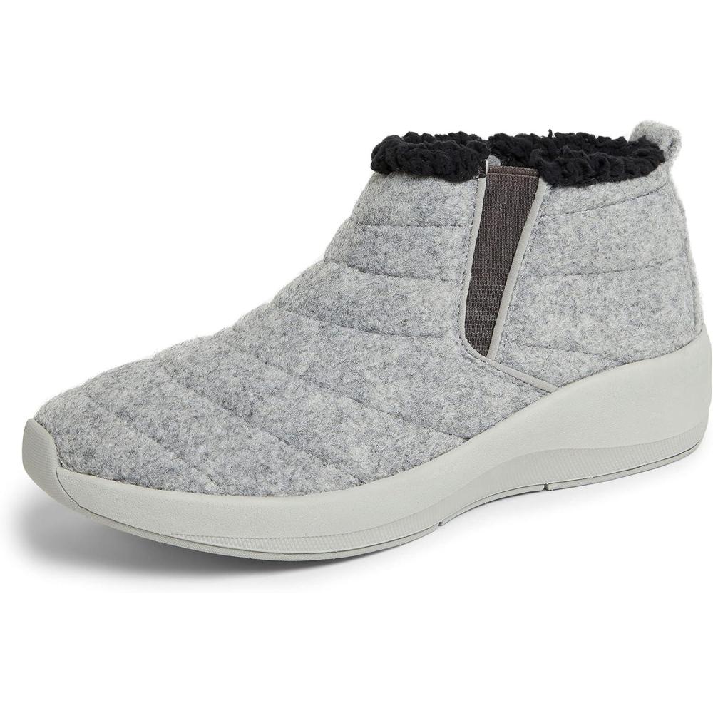 imageDearfoams womens Original Comfort Naomi Wedge BootieAnkle BootLight Grey