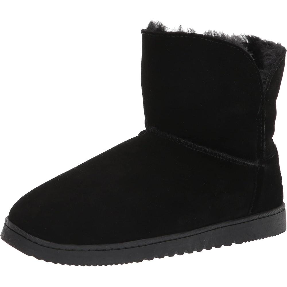 imageDearfoams womens Paige Genuine Suede BootieSlipperBlack