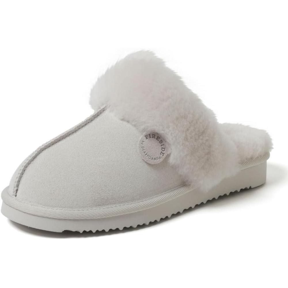 imageFireside by Dearfoams Womens Fireside Sydney Shearling Fur IndoorOutdoor Scuff Slipper With Wide WidthsBone