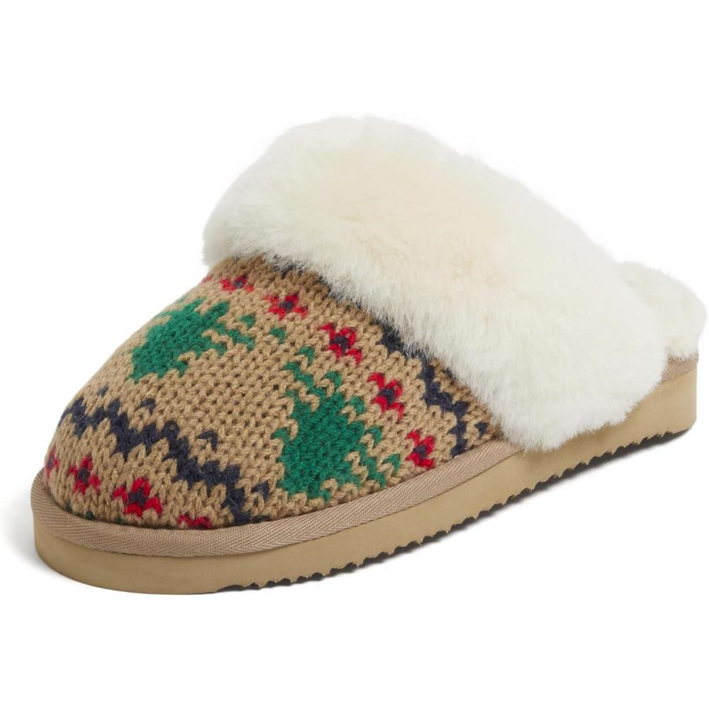 imageFireside by Dearfoams Womens Fireside Sydney Shearling Fur IndoorOutdoor Scuff Slipper With Wide WidthsDesert