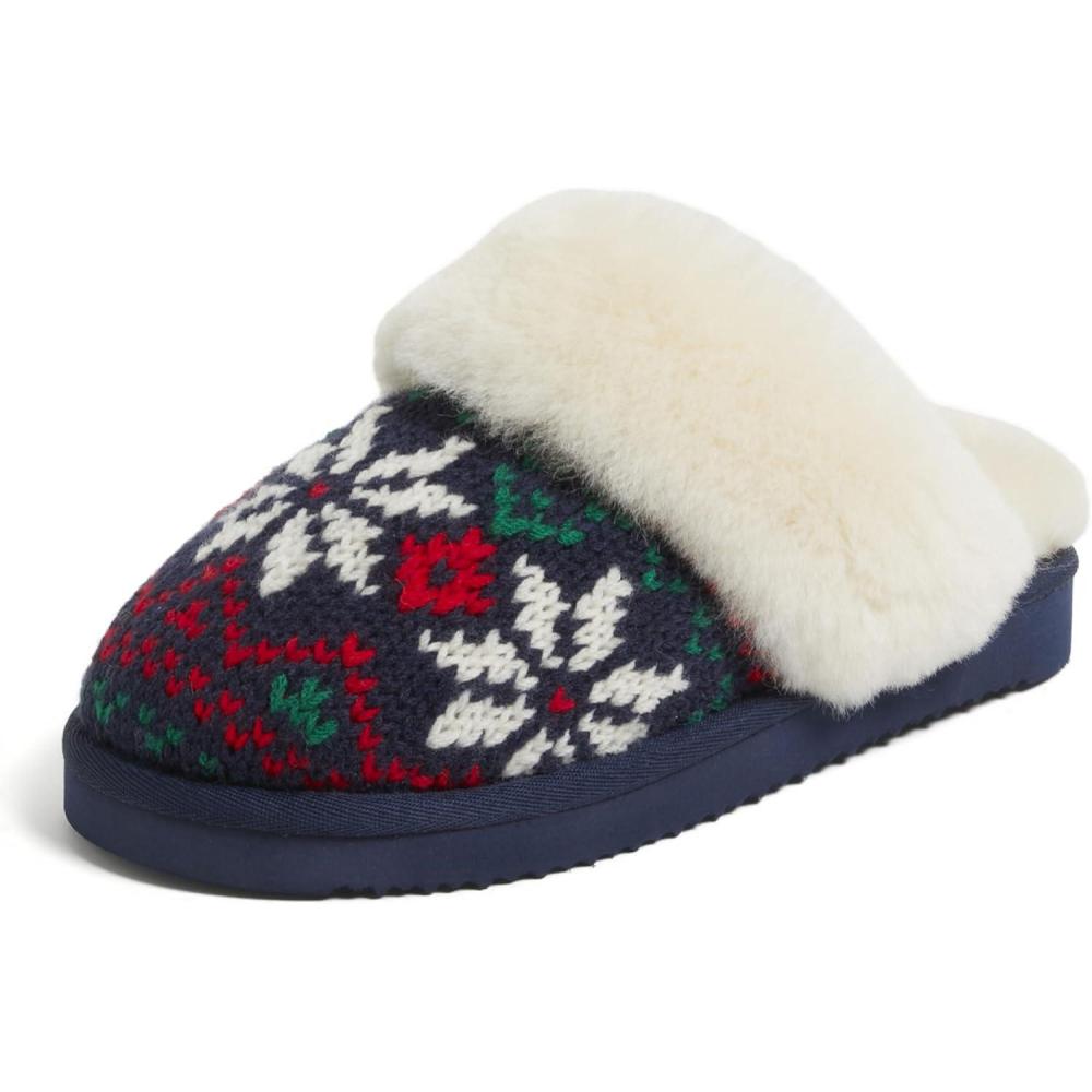 imageFireside by Dearfoams Womens Fireside Sydney Shearling Fur IndoorOutdoor Scuff Slipper With Wide WidthsPeacoat