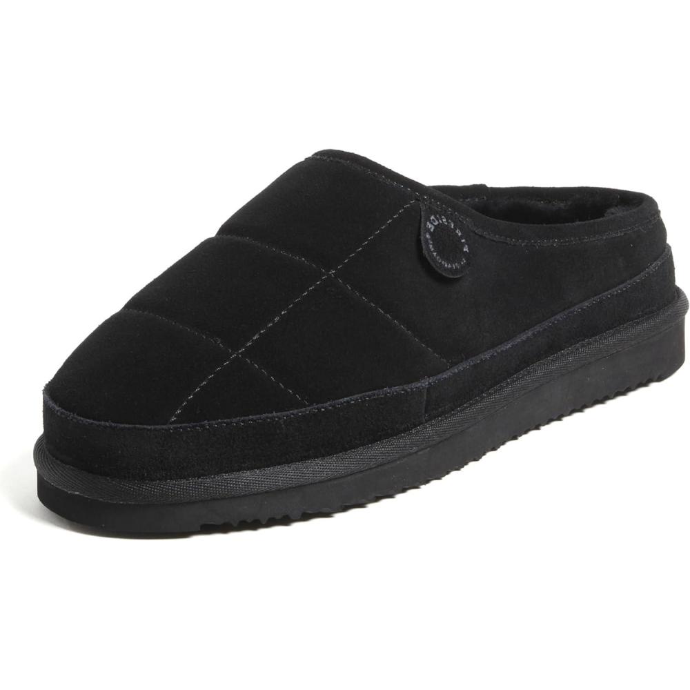 imageFireside by Dearfoams mens Grafton Shearling IndoorOutdoor ClogBlack Quilted