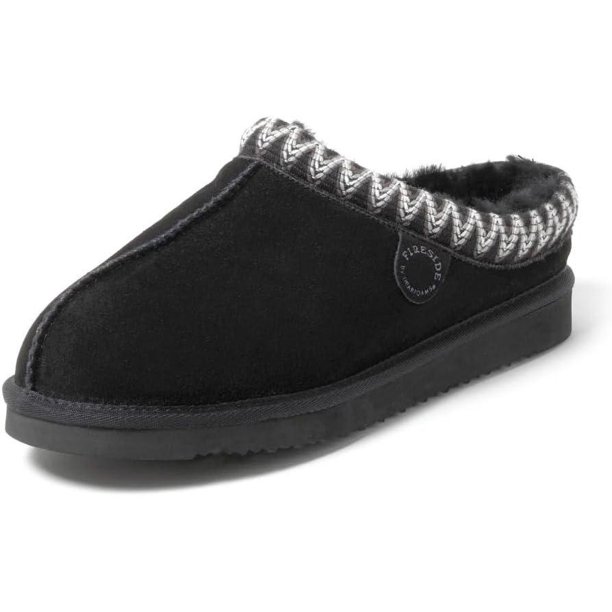 imageFireside by Dearfoams mens Grafton Shearling IndoorOutdoor ClogBlack Taping