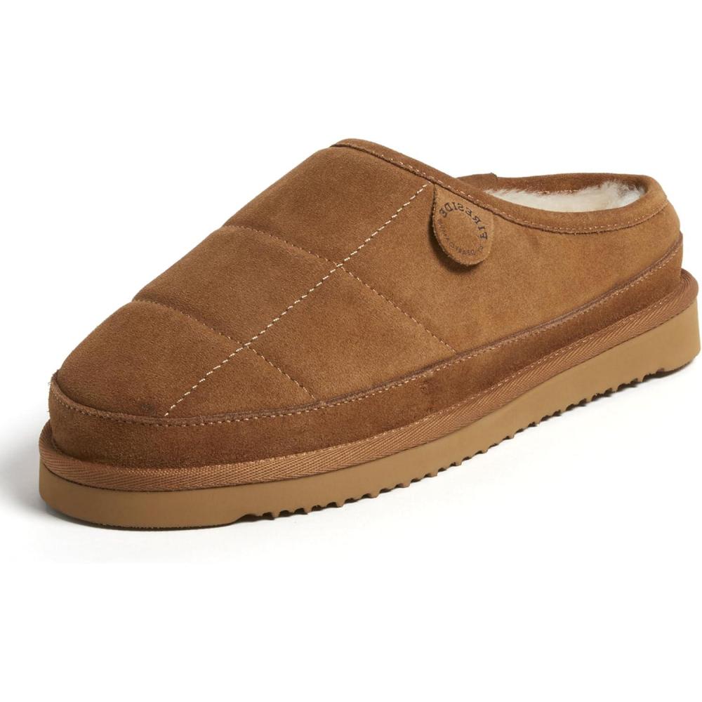imageFireside by Dearfoams mens Grafton Shearling IndoorOutdoor ClogChestnut Quilted