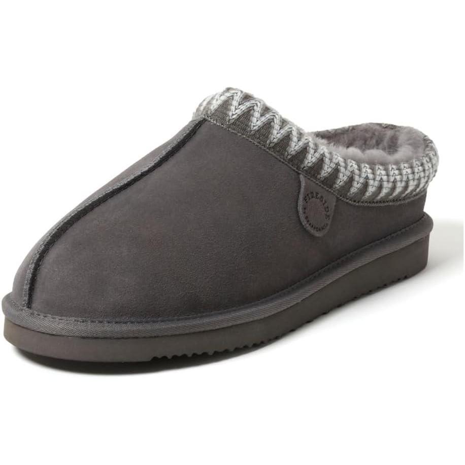 imageFireside by Dearfoams mens Grafton Shearling IndoorOutdoor ClogGrey Taping