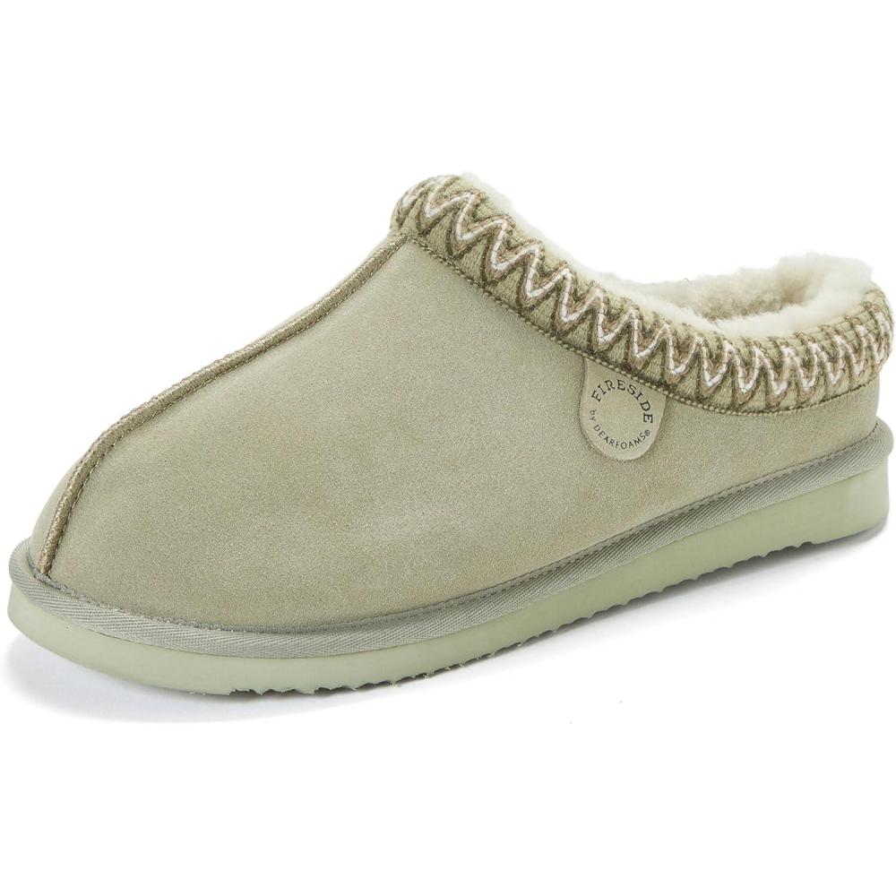 imageFireside by Dearfoams mens Grafton Shearling IndoorOutdoor ClogSeagrass Taping