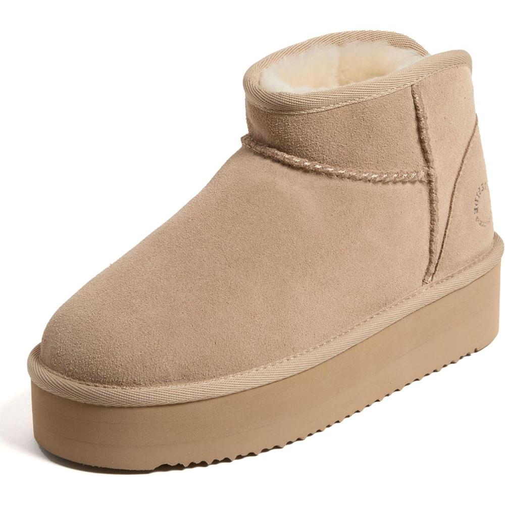 imageFireside by Dearfoams womens Genuine Shearling Kingston Platform Mini BootSand Platform