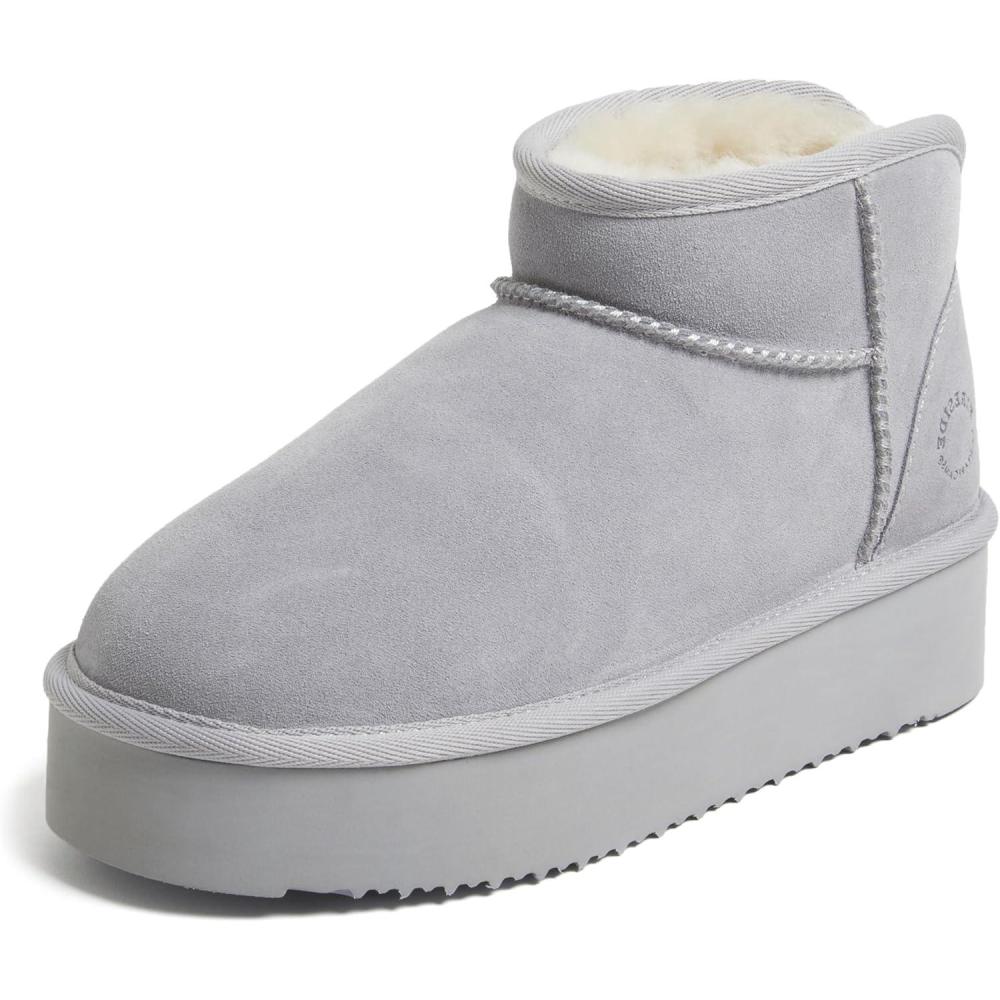 imageFireside by Dearfoams womens Genuine Shearling Kingston Platform Mini BootSleet Platform