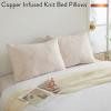 Dearfoams Bed Pillows,Set of 2 Standard/Queen Size,Down Alternative Copper-Infused Pillows with Soft Knit Cover,Supportive for Back, Side & Stomach Sleepers(King)