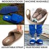 Dearfoams Men’s Adjustable Indoor/Outdoor Memory Foam Machine Washable Summer Slide Slipper(Fossil (Marled Knit))