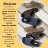 Dearfoams Men’s Adjustable Indoor/Outdoor Memory Foam Machine Washable Summer Slide Slipper(Fossil (Marled Knit))