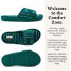 Dearfoams Men’s Adjustable Indoor/Outdoor Memory Foam Machine Washable Summer Slide Slipper(Green Stripe)