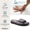 Dearfoams Men’s Adjustable Indoor/Outdoor Memory Foam Machine Washable Summer Slide Slipper(Medium Grey (Quilted))