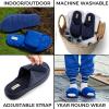 Dearfoams Men’s Adjustable Indoor/Outdoor Memory Foam Machine Washable Summer Slide Slipper(Navy (Marled Knit))