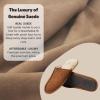 Dearfoams Men’s Bradford Genuine Suede House Shoe Scuff Slipper(Chestnut)