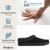 Dearfoams Men’s Brendan Indoor/Outdoor Breathable Memory Foam Clog House Shoe with Wide Widths Slipper(Black (Twill))